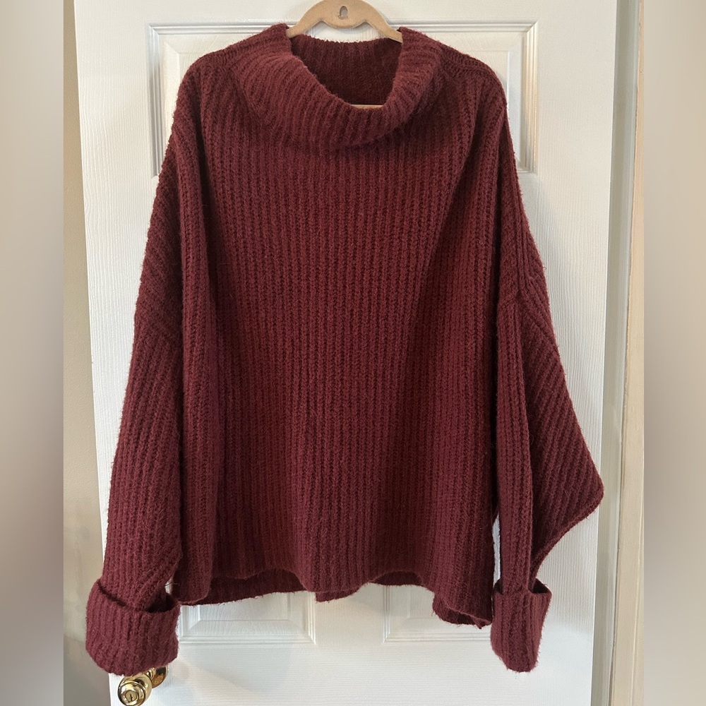 Maeve Anthroplogy Burgundy Sweater - Picture 4 of 7